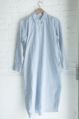 Studio Dress, White Blue/Navy Multi-Stripe
