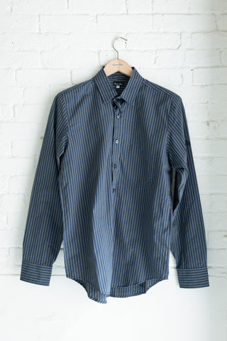 The Reverse Seam Shirt, Navy/Olive Stripe
