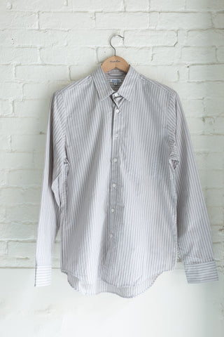 The Reverse Seam Shirt, Light Grey/Brown Multi-Stripe