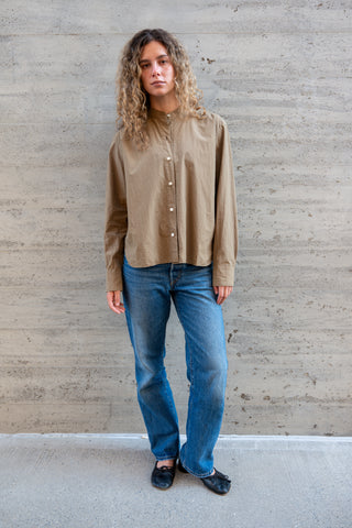 Women's Stand Collar L/S, Umber