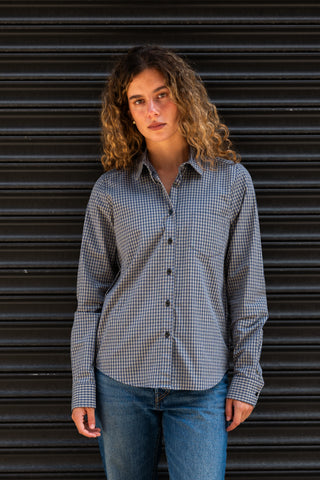 Women's Reverse Seam Shirt, Cornflower Plaid