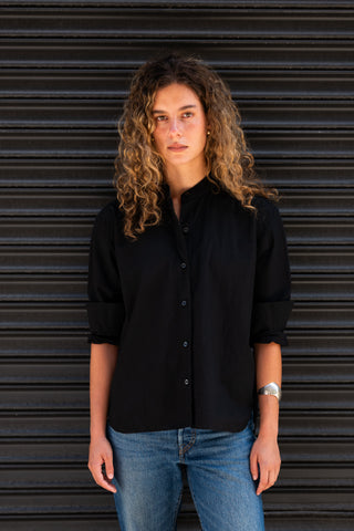 Women's Stand Collar L/S, Black