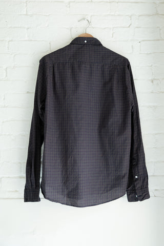 The Single Needle Shirt, Navy Yellow/Red Tattersall