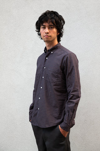 The Single Needle Shirt, Navy Yellow/Red Tattersall