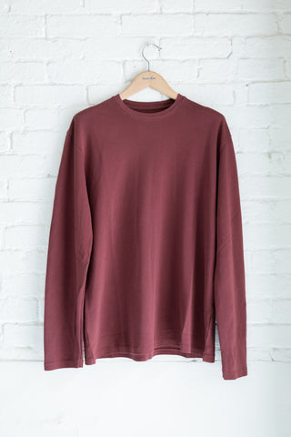 The Pique Long Sleeve, Black Cherry