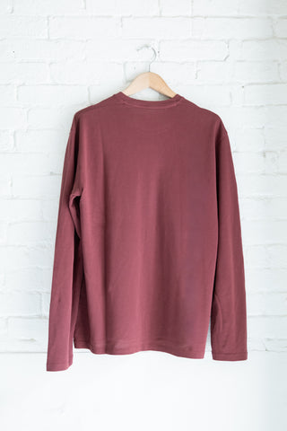 The Pique Long Sleeve, Black Cherry