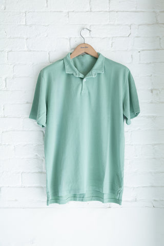 The Cropped Collar Polo, Sage