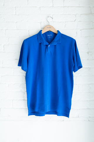 The Cropped Collar Polo, Cobalt