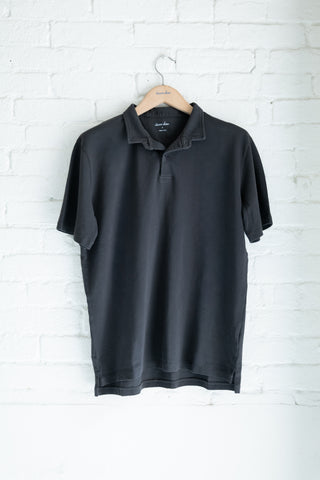 The Cropped Collar Polo, Asphalt