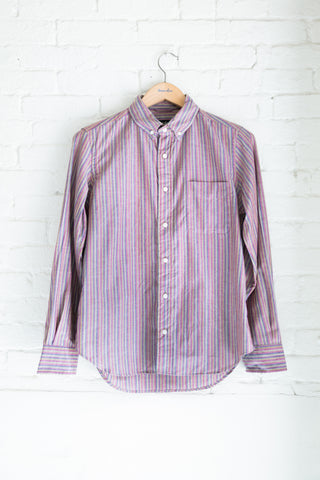 The Collegiate Shirt, Muted Multi-Stripe Chambray