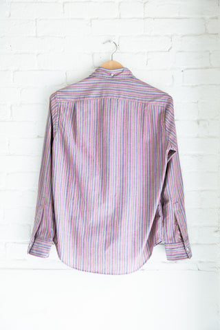The Collegiate Shirt, Muted Multi-Stripe Chambray