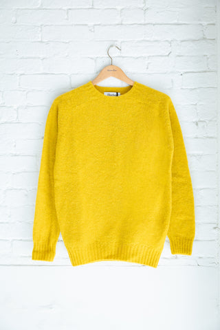 Wool Shaggy Crew Neck Wool Sweater, Citrine