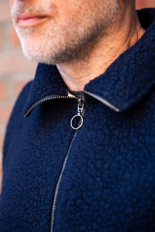 Sherpa Fleece Jacket, Navy