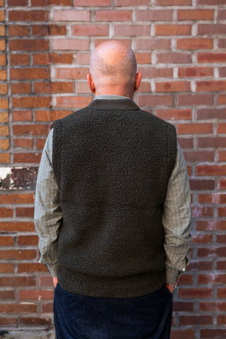Sherpa Fleece Vest, Olive
