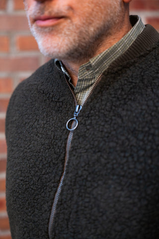 Sherpa Fleece Vest, Olive