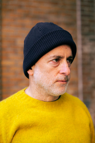 Waffle Knit Cap, Navy