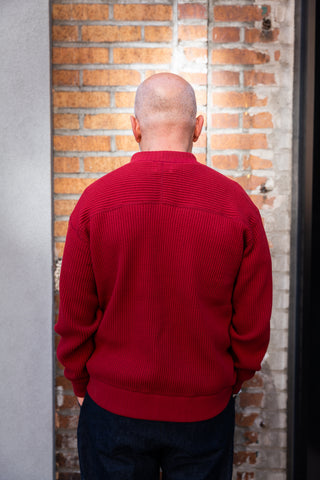 Waffle Midneck Sweater, Red