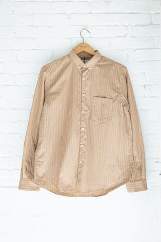 The Single Needle Shirt, Camel Stripe