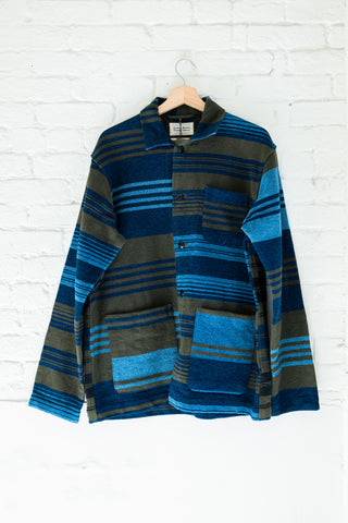 N°140 Mat Weave Jacket, Olive Multi-Stripe