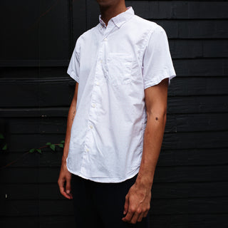 Short Sleeve Single Needle Shirt, Pink Windowpane