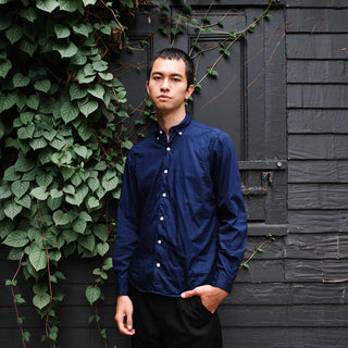 Single Needle Shirt, Night Blue Broadcloth NP