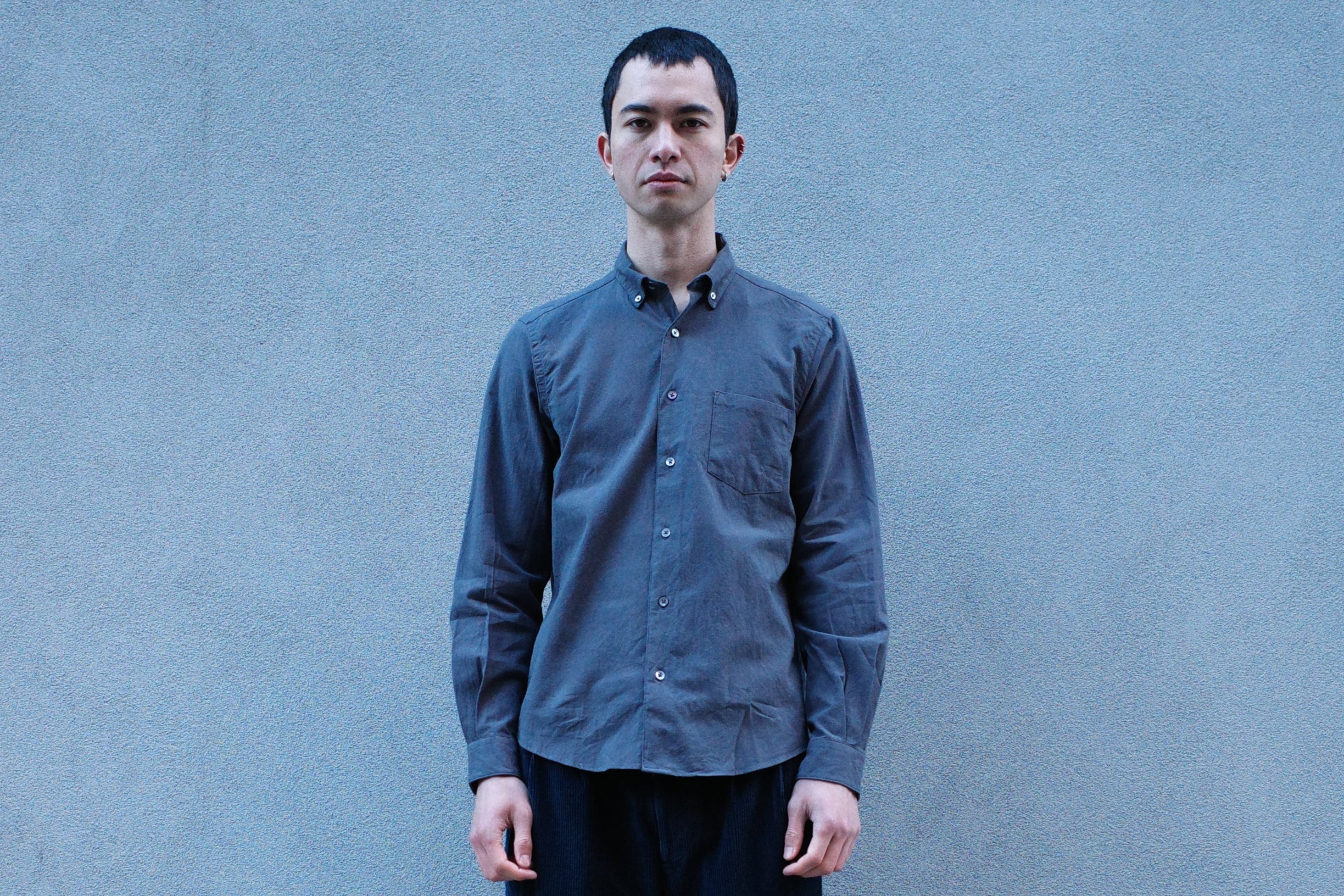 The Single Needle Shirt, Washed Black M