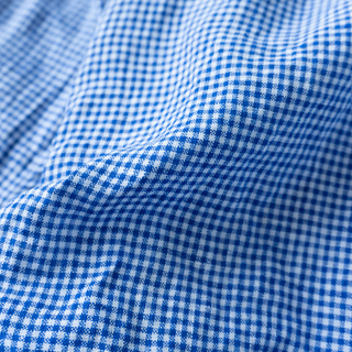 Single Needle Shirt, Blue Houndstooth