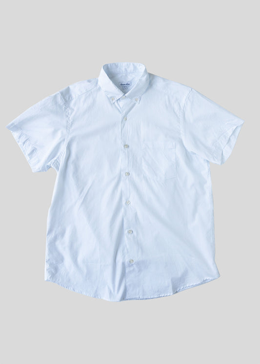Short Sleeve Single Needle Shirt, Blue Micro Stripe