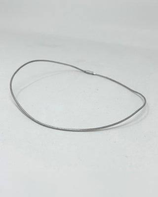 Silver cord necklace with clasp