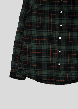 Single Needle Shirt, Pucker Flannel Green