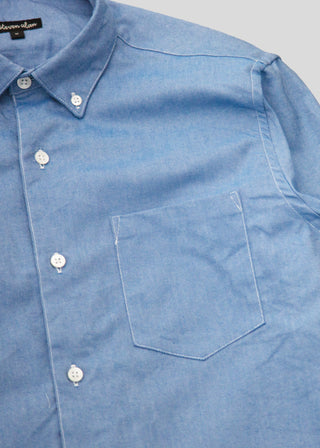 Single Needle Shirt, Crinkle Twill Blue