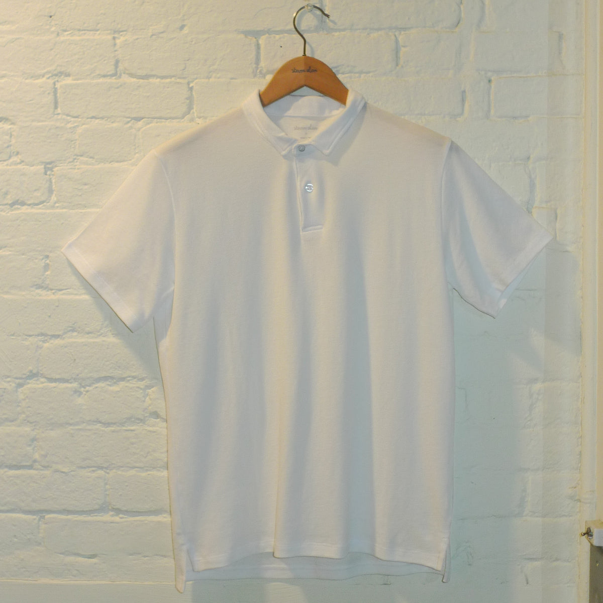 The Cropped Collar Polo, White – Steven Alan