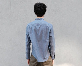 The Collegiate Shirt, Washed Navy/White Pencil Stripe