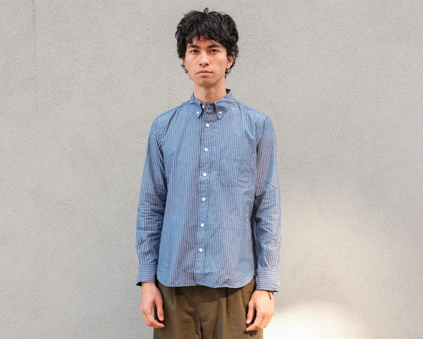 The Collegiate Shirt, Washed Navy/White Pencil Stripe – Steven Alan