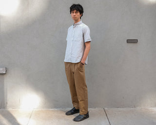 The Collegiate Short Sleeve Shirt, Blue/Ivory Stripe