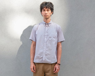 The Collegiate Short Sleeve Shirt, Brown Mini Stripe