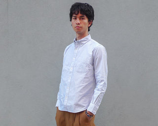 The Collegiate Shirt, Gray/White Stripe Oxford