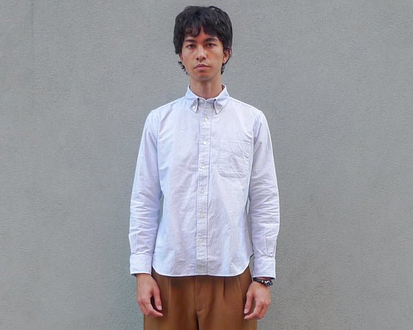 The Collegiate Shirt, Gray/White Stripe Oxford – Steven Alan