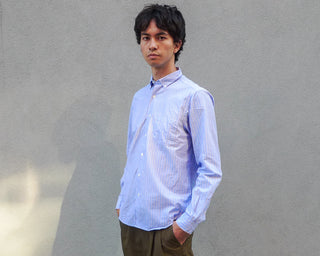 The Single Needle Shirt, Blue/Navy/White Stripe