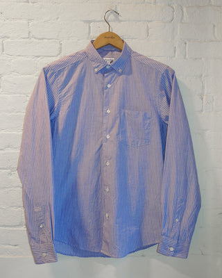The Single Needle Shirt, Blue/White Pencil Stripe