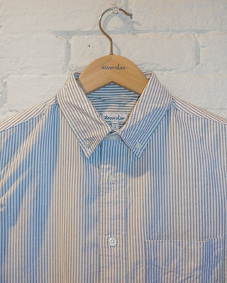 The Collegiate Shirt, Gray/White Stripe Oxford