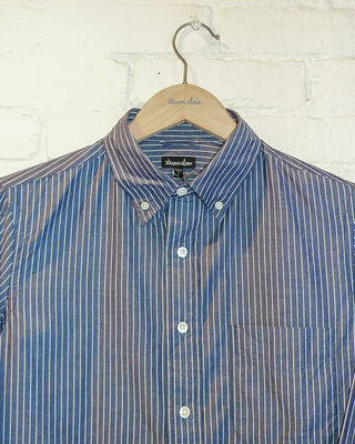 The Collegiate Shirt, Washed Navy/White Pencil Stripe