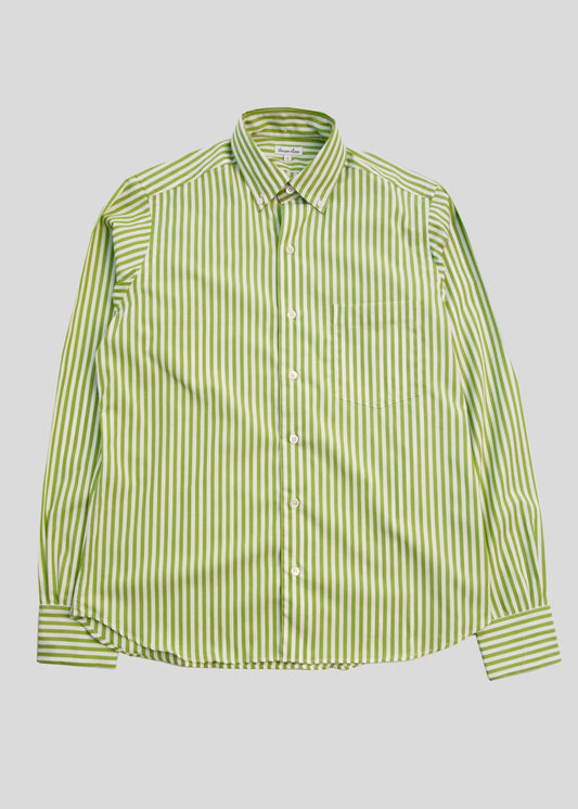 Single Needle Shirt Lime Stripe