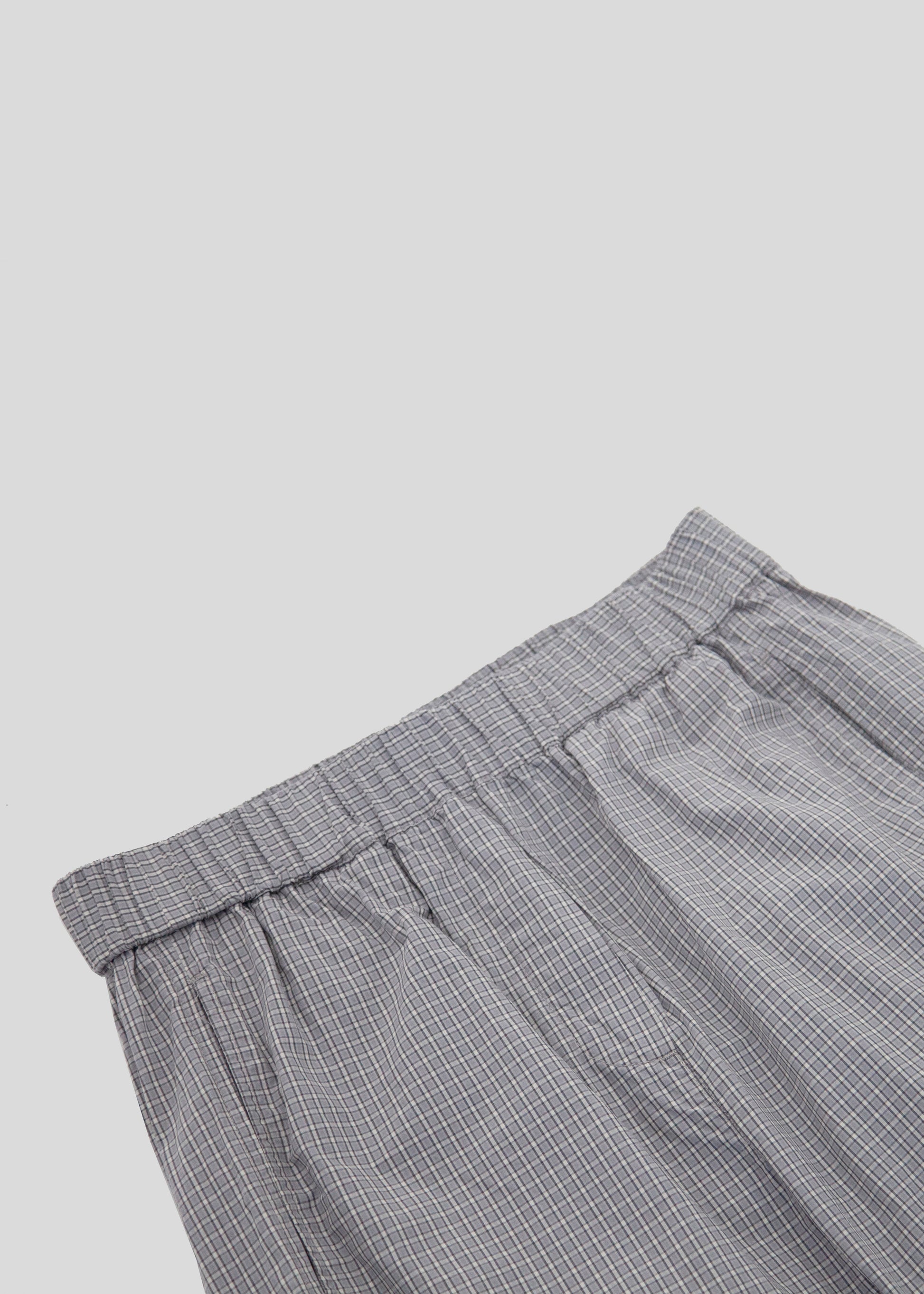 Close up Front flat lay of ultralight in grey plaid
