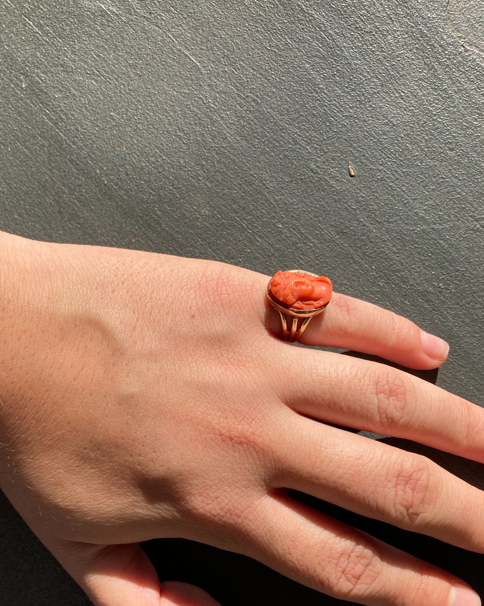 Vintage hot sale coral ring