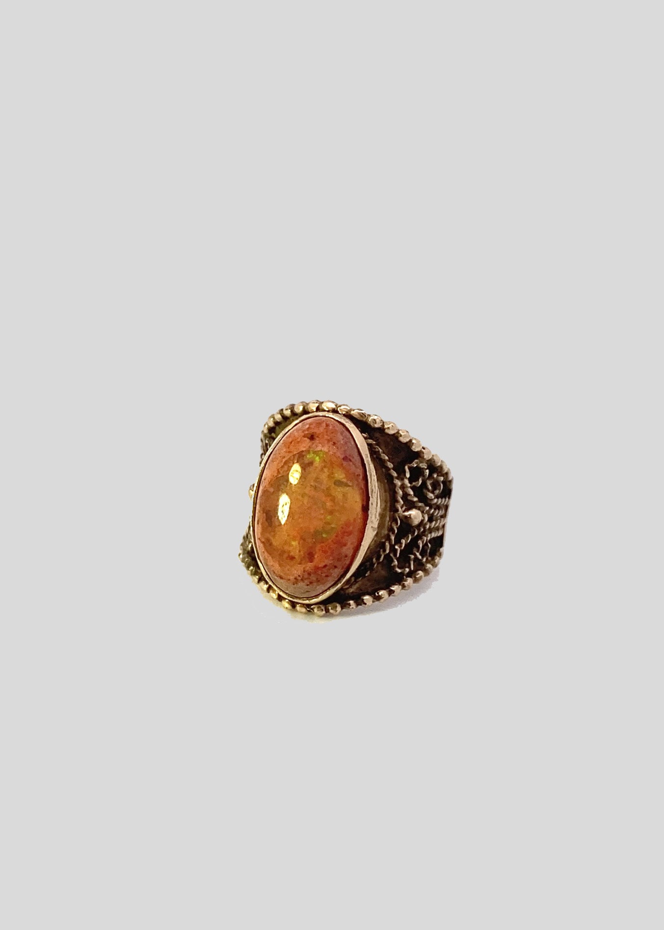 Vintage Pink fire ring front 