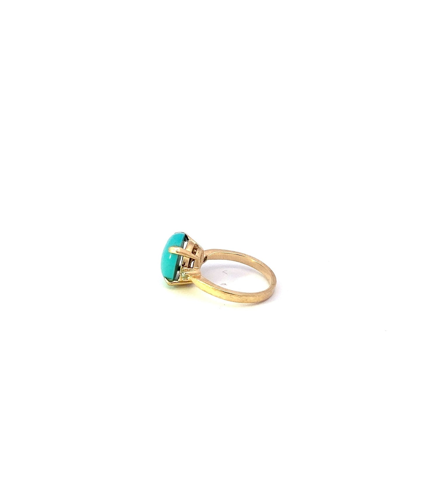 Vintage turquoise and pearl ring side