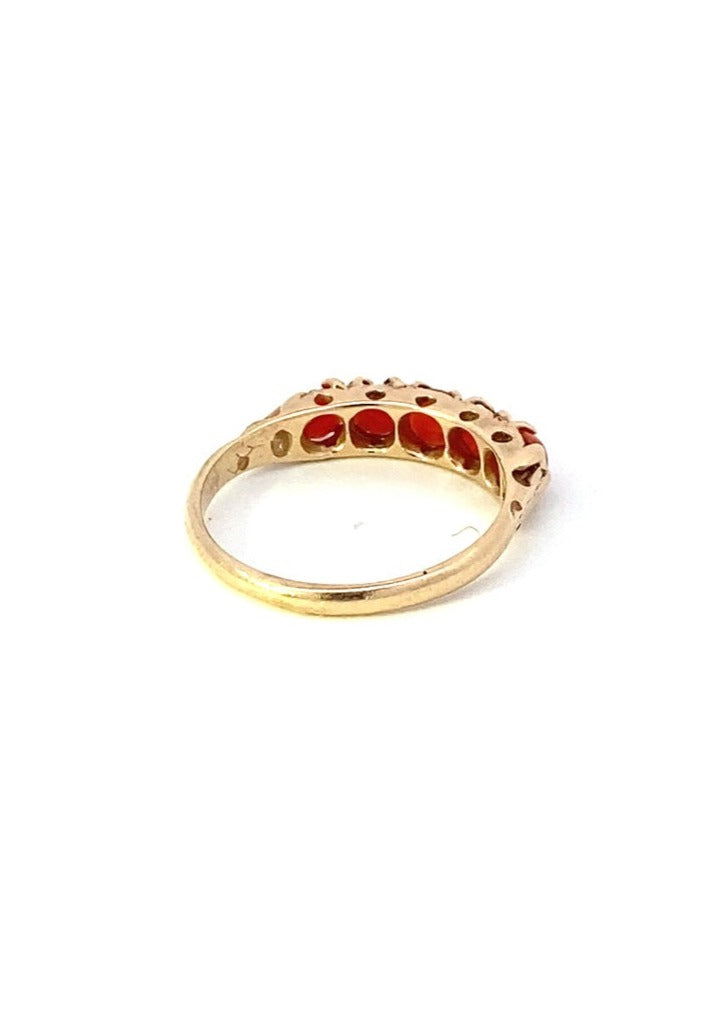 vintage coral gold ring back