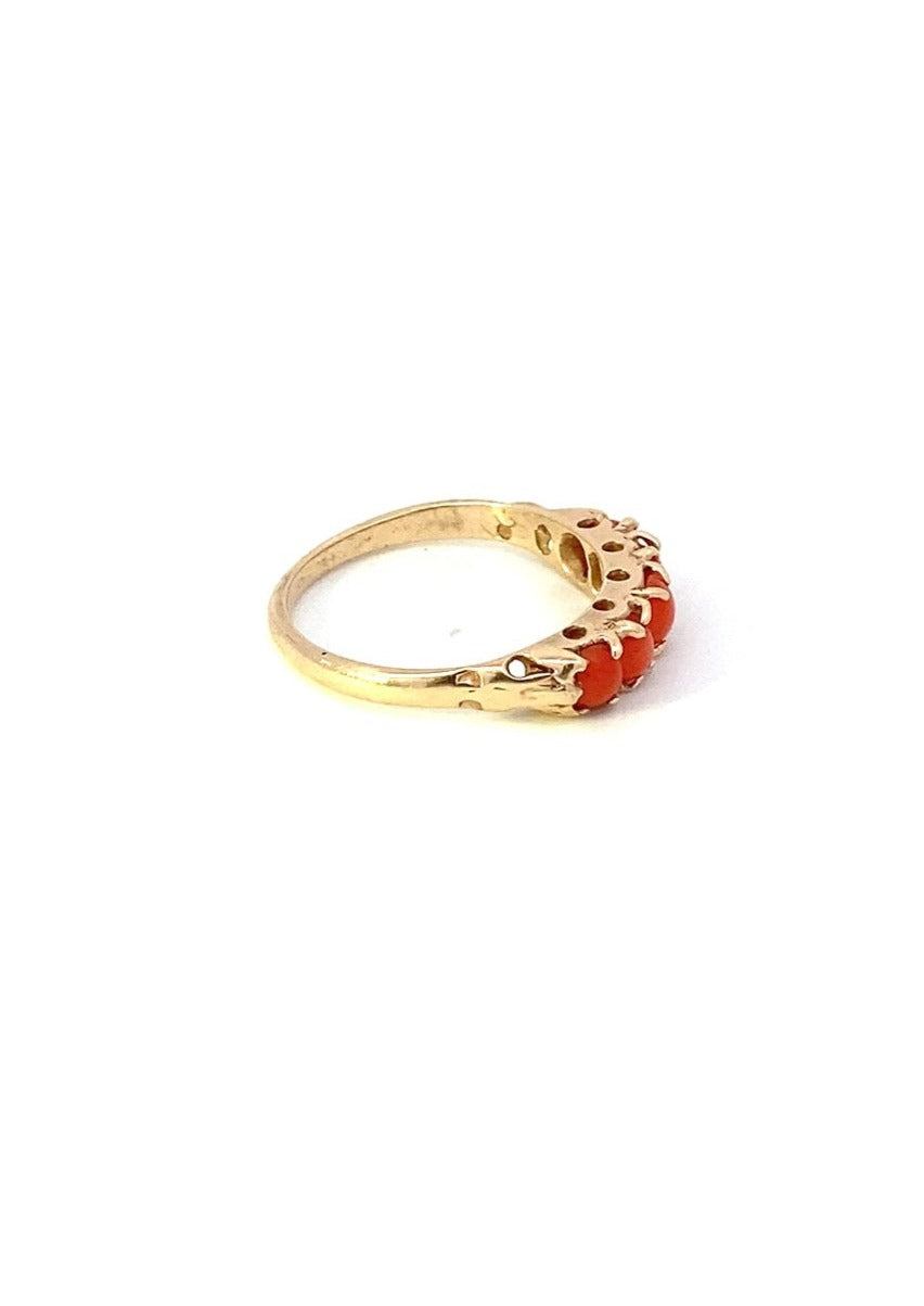 Lacier Vintage Coral Gold Ring