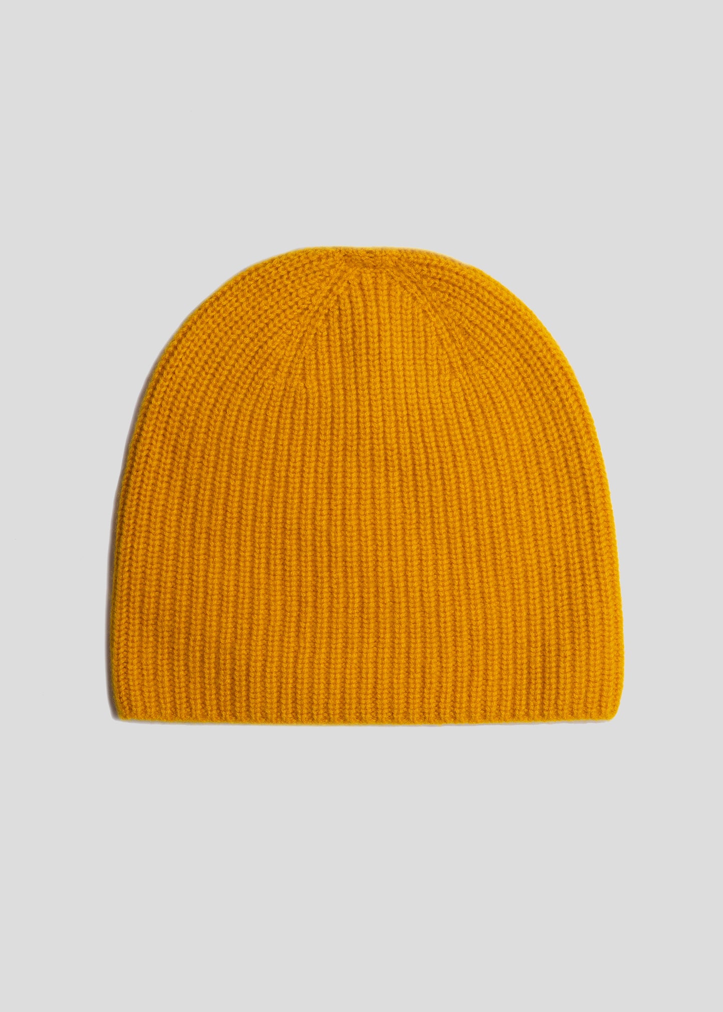 Front flat lay of beanie color mustard